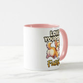 Mug Cute Corgi Self Love Shirt – Love Yourself Furst (Devant droit)