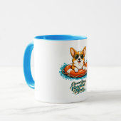 Mug Cute Corgi "Vacation Mode" Summer Design (Devant gauche)