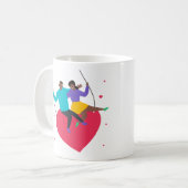 Mug Cute Couple Heart Illustration Romantic Gift (Devant gauche)