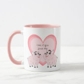Mug Cute couple of pink piggy (Gauche)