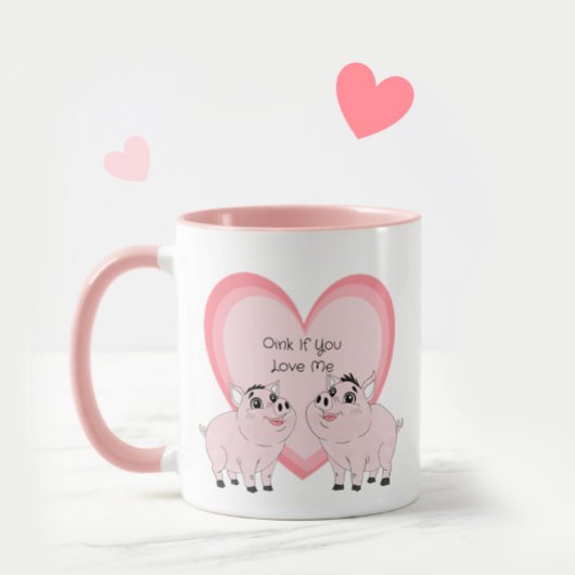 Mug Cute couple of pink piggy