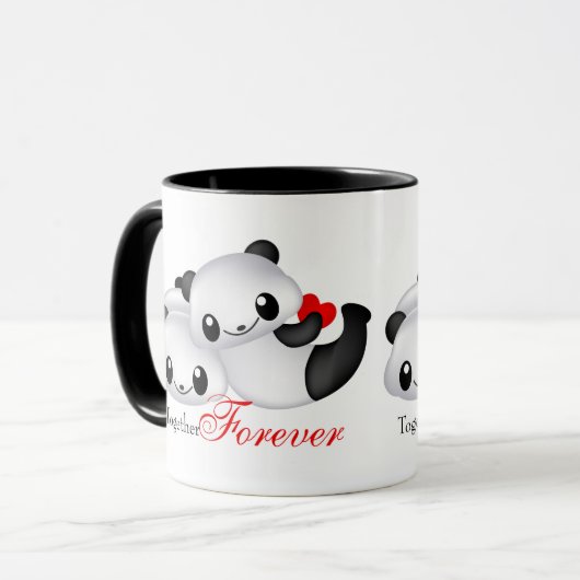 Mug Cute couple panda (Devant gauche)