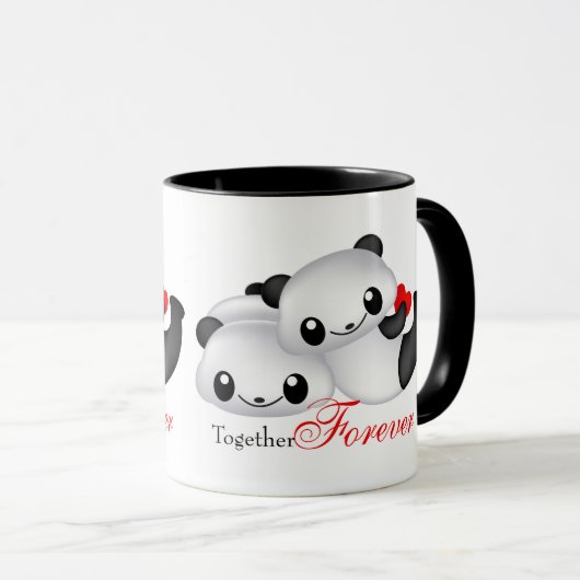 Mug Cute couple panda (Devant droit)