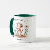 Mug Cute Cow Meilleurs amis Hug Floral Art (Devant gauche)