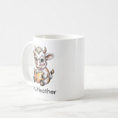 Mug Cute Cow Reading a Book Custom (Devant gauche)