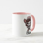Mug Cute, Cowgirl Skeleton, Nom Personnalisé, Hallowee (Devant droit)