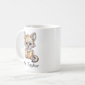 Mug Cute Coyote Reading Book Custom (Devant gauche)