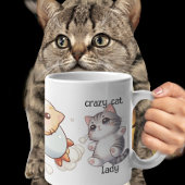Mug Cute Crazy Chat Lady Cute Space Chat sur Rocketshi