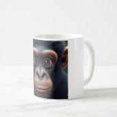Mug Cute Crazy Funny Chimpanzé Anime Portrait (Devant droit)