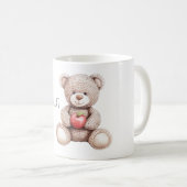 Mug Cute Cream Knitted Teddy Bear Apple (Devant droit)