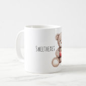 Mug Cute Cream Knitted Teddy Bear Apple (Devant gauche)