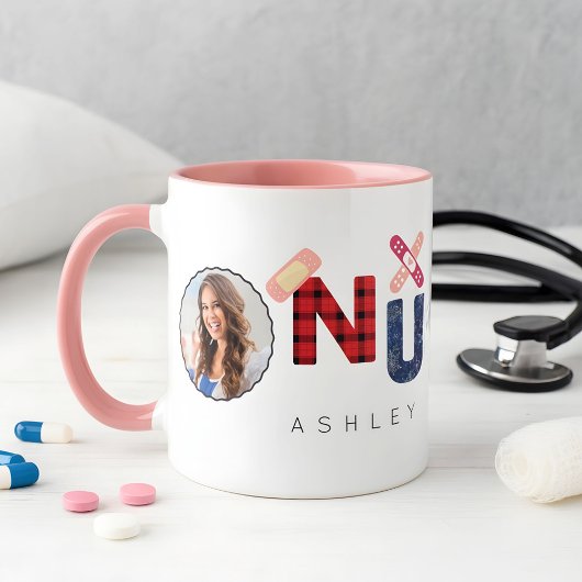 Mug Cute Custom Christmas Nurse Gift 2 Photos Nom