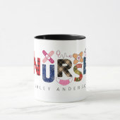 Mug Cute Custom Christmas Nurse Gift 2 Photos Nom (Centre)