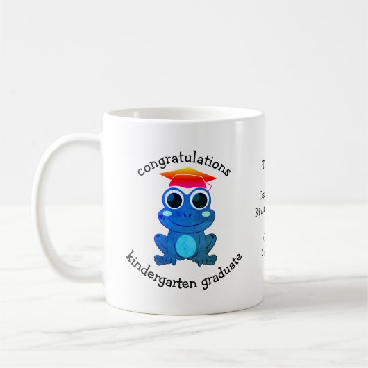 Mug Cute Custom Frog Kindergarten Graduation (Gauche)