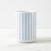 Mug Cute Custom Name Light Blue Stripes Girly (Centre)