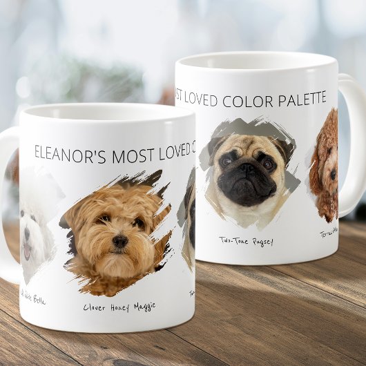 Mug Cute Custom Photo Color Palette Paint Swatch Puppy