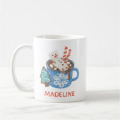 Mug Cute Custom Snowman Nom personnalisé Cocoa (Gauche)