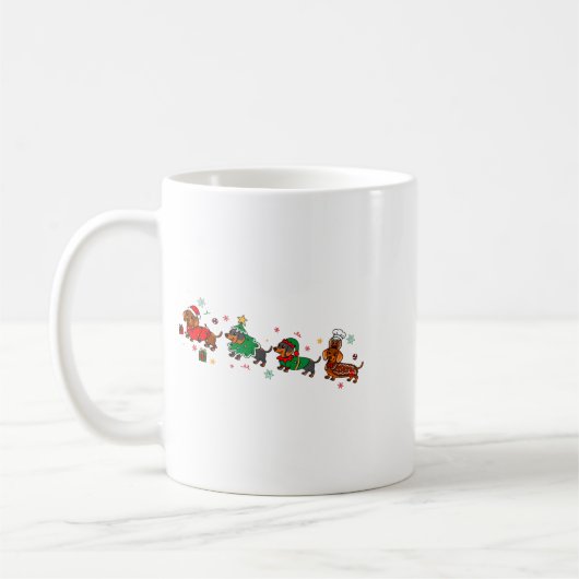 Mug Cute Dachshund Christmas Parade Christmas (Gauche)