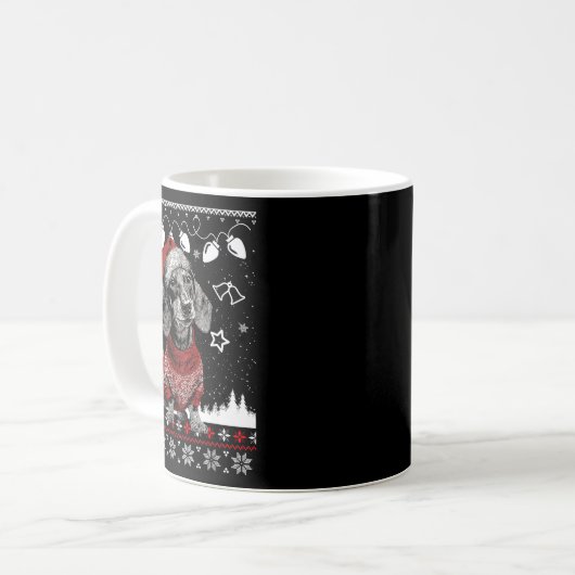 Mug Cute Dachshund Christmas Wearing Sweater Funny Xma (Devant gauche)