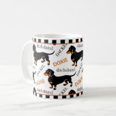 Mug Cute Dachshund Doxie Noir et Motif Tan (Devant gauche)