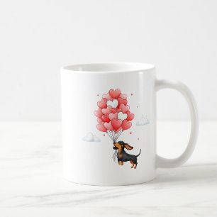 Mug Cute Dachshund Saint-Valentin Cœur Ballon Amoureux