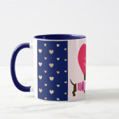 Mug Cute Dachshund Valentine Chien Coeur Monogramme Am (Gauche)