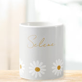 Mug Cute daisy ceramic mug, Daisy cappuccino cup