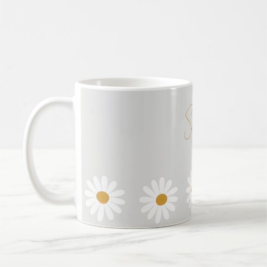 Mug Cute daisy ceramic mug, Daisy cappuccino cup  (Gauche)
