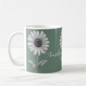 Mug Cute Daisy Flower Boho Green Personnalisable (Gauche)