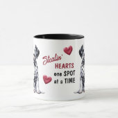 Mug Cute Dalmatien Chiot Voler Coeurs (Centre)