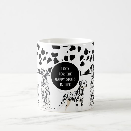 Mug Cute Dalmatiens Noir & Blanc Zones Joyeuses (Centre)