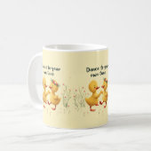 Mug Cute Dancing Ducklings with Floral Spring Vibes (Devant gauche)
