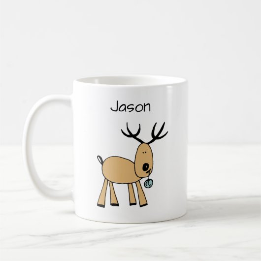Mug Cute Deer Ajoute Votre Nom (Gauche)