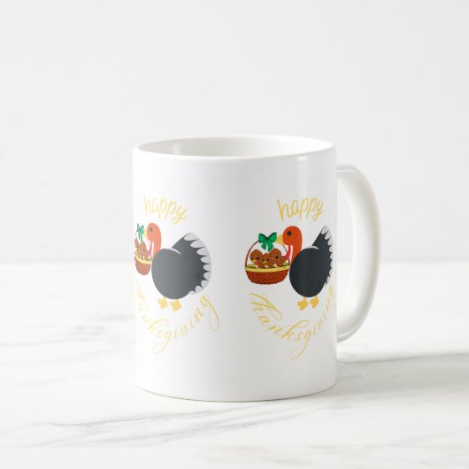 Mug Cute dinde avec ses bébés, grappins (Devant droit)
