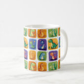 Mug Cute Dinosaur Collage Motif - Dino amusant et joua (Devant droit)