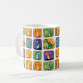 Mug Cute Dinosaur Collage Motif - Dino amusant et joua (Devant gauche)