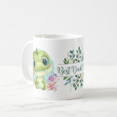 Mug Cute Dinosaure Vert Floral Meilleur Papa Jamais (Devant gauche)