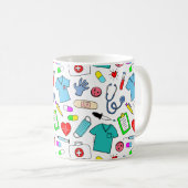 Mug Cute Doctor Nurse Médicale Fournitures Motif (Devant droit)
