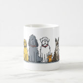 Mug Cute Dog Lineup Illustration - Diverse Puppy Squad (Centre)