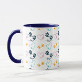 Mug Cute Dog Lover Paw Prints (Gauche)