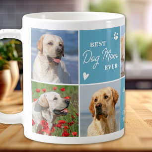 Mug Cute DOG MOM Personnalisé Moderne 7 Photo Collage