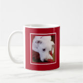 Mug Cute Dog Photo White and Red Merry Christmas (Gauche)