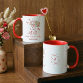 Mug Cute Dog Scribble Bouquet Happy Valentine's Day
