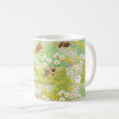 Mug Cute Dogs With Daisy Flowers Seamless Pattern (Devant droit)