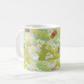 Mug Cute Dogs With Daisy Flowers Seamless Pattern (Devant gauche)