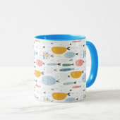 Mug Cute Doodle École de Motif de poisson (Devant droit)