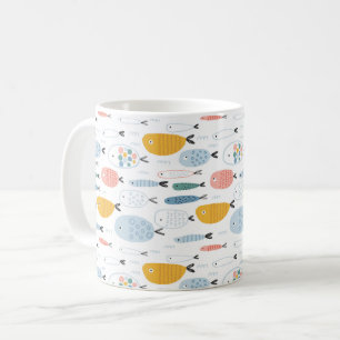 Mug Cute Doodle École de Motif de poisson
