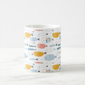 Mug Cute Doodle École de Motif de poisson (Centre)