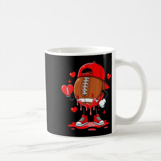 Mug Cute Dripng Football Lover Heart Valentines Day Bo (Droite)