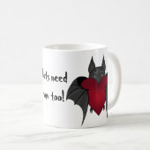 Mug Cute drôle amores Valentines jour batte (Devant droit)